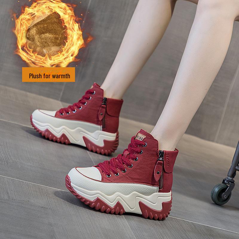 Autumn 2024 Women's Height-Boosting Korean-Style Dad Sneakers - Thick-Soled & Trendy for Students