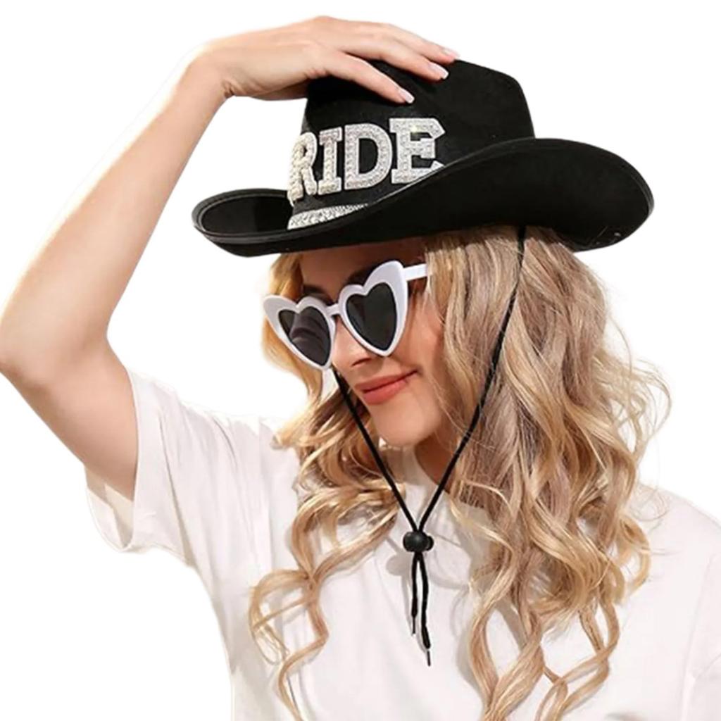 Fashion Cowboy Hat for Bridal Bridegroom Rhinestones Cowboy Hat Role Play Costume Masquerade Party Headwear Hair Decors