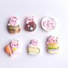 Cartoon DIY Resin Ornaments: Cute Water Cup, Hamburger, Chicken Leg, Pink Pig, Cream Glue Hair Clips.