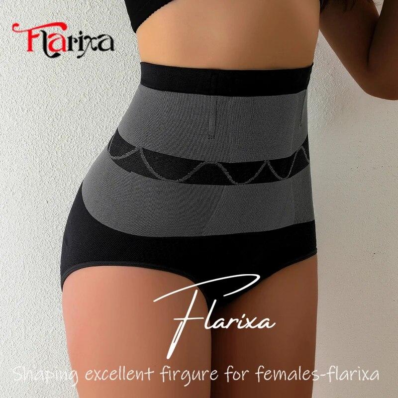 Flarixa Брюки с высокой талией для контроля живота, бесшовные корректирующие трусы, термобелье, трусики для женщин, эластичные трусики с подтяжкой бедер