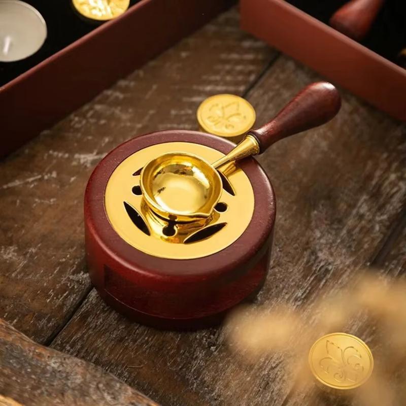 Набор для сургуча, деревянная печь для плавления воска, печь с нагревательной ложкой, нагреватель для плавления восковых шариков, принадлежности для печати на воске