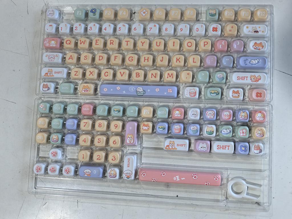 Xiaomi 132 Keys Green 5 Sides Dye Sublimation PBT Keycaps Cute MOA Profile Keycaps for Cherry Gateron MX Switches Mechanical Keyboards