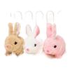 Плюшевый электрический белый кролик-симулятор, питомец будет ходить, кричать, двигать ртом, трясти ушами, длинношерстный кролик, игрушка для питомца