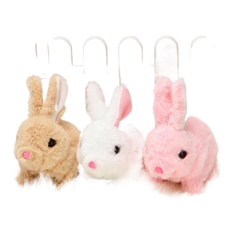 Плюшевый электрический белый кролик-симулятор, питомец будет ходить, кричать, двигать ртом, трясти ушами, длинношерстный кролик, игрушка для питомца