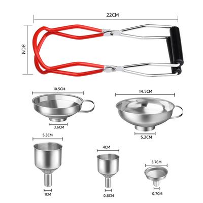 4/6 шт. воронки для консервирования из нержавеющей стали, щипцы для переноса консервных банок, джемов Power Mason, зерен, кухонные инструменты