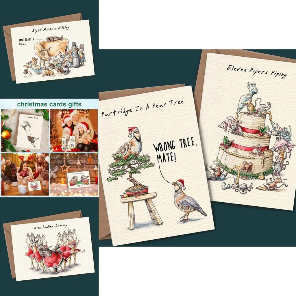 Twelve Days Of Christmas Card Set Set Of 12 Modern And Minimalistic Cards And Envelopes