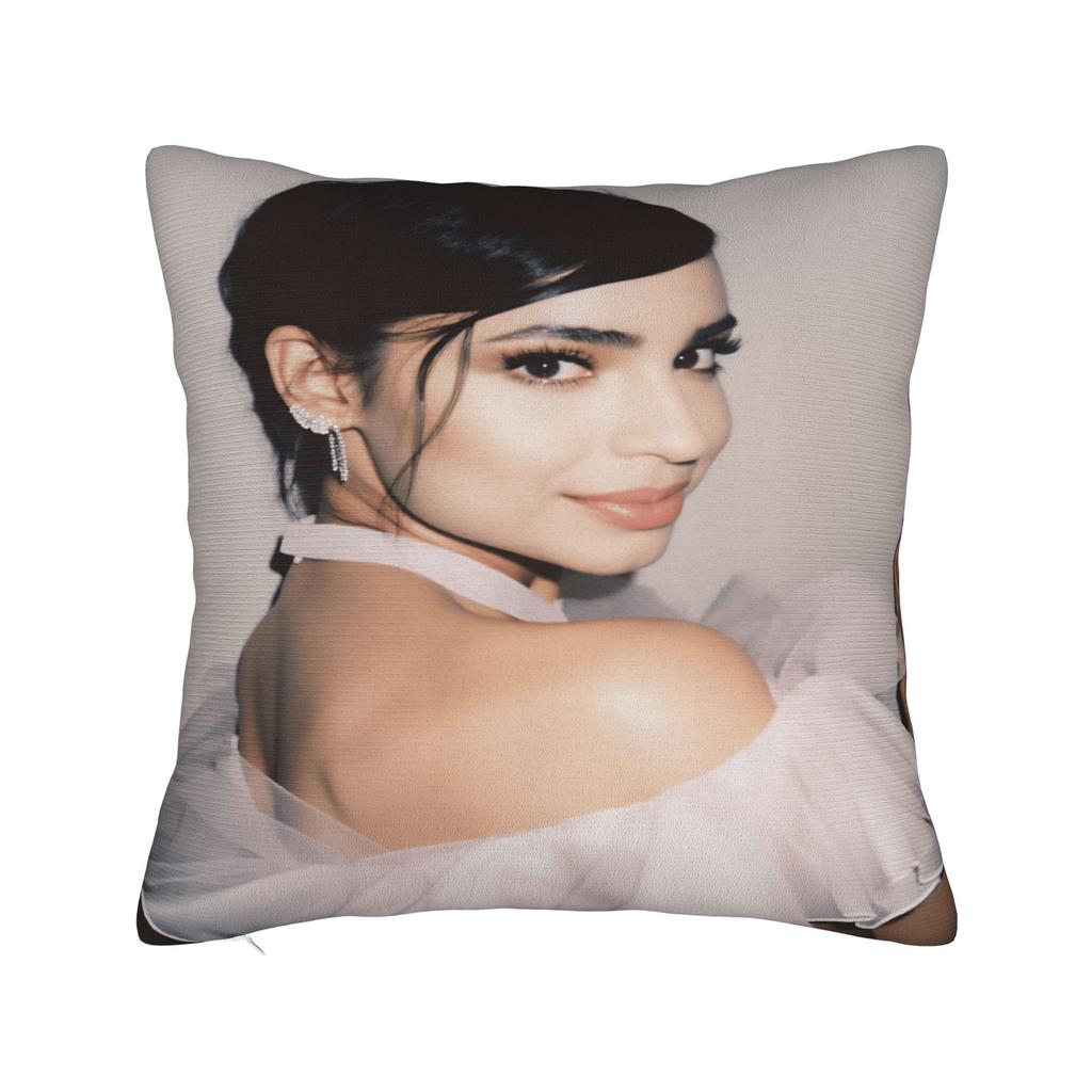 Actor S-Sofia C-Carson Pillow Cover Novelty Pillow Case For Living Room Chair Soft Cushion Cover Birthday Present
