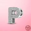 Hot Original 925 Silver Letter CZ Zircon A To Z 26 Letter Charms Beads Fit MULA Charms Bracelet Silver 925 Jewelry