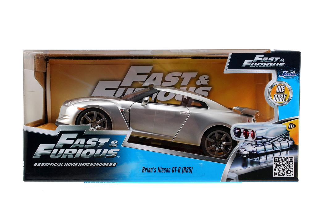 Литой автомобиль JADATOYS Fast and Furious NISSAN R35 Nissan Silver 124 BRIAN'S GT-R