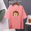 Kwaii Face Printed T Shirt Colorful Women Oversized Cotton Summer Tees Soft Female Jumper Top