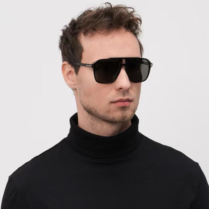 TF1209 Высококачественные солнцезащитные очки-авиаторы с Т-образной перемычкой и двойной перекладиной: Ретро-дизайн в европейском и американском стиле, большая оправа, стильные солнцезащитные очки