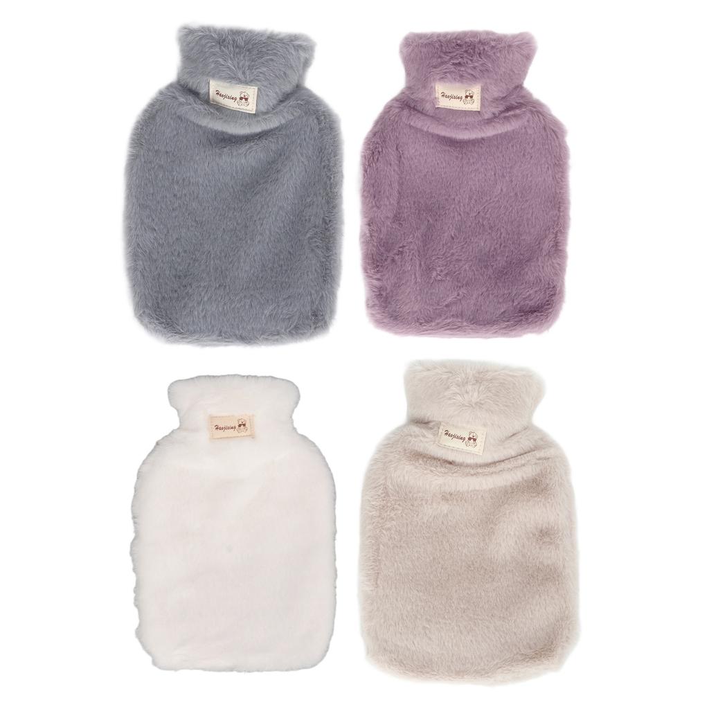 Мягкая грелка 1000 мл с широким горлом и нескользящей текстурой, теплая грелка с моющейся мягкой подкладкой