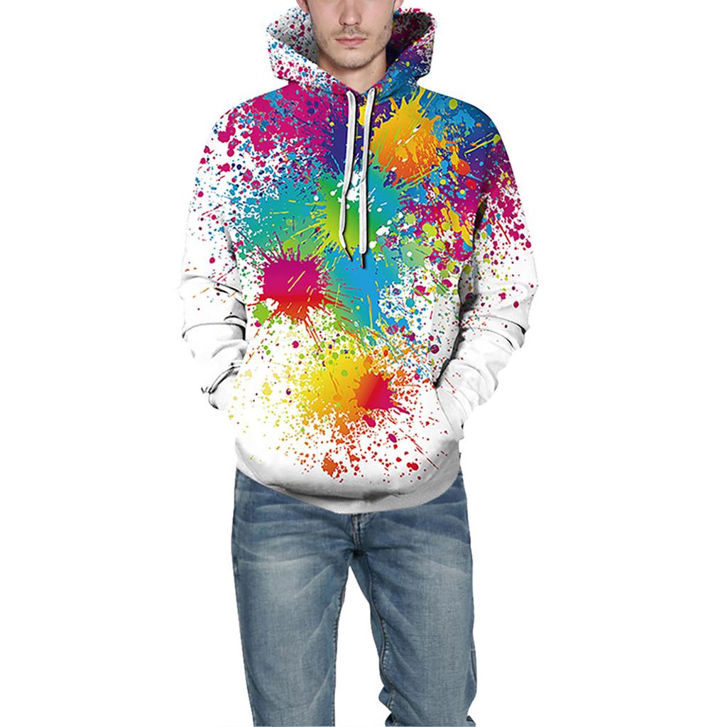 Мужской повседневный свитер с длинным рукавом с 3D принтом, пуловер, свободная толстовка с капюшоном