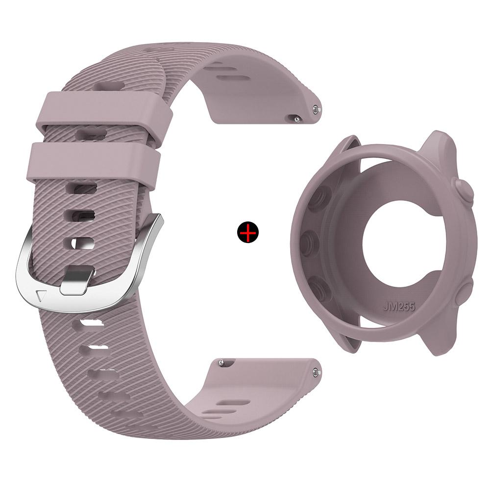 Для Garmin Forerunner 255/265 Ремешок для часов + Чехол для часов Серебристая Пряжка Браслет на запястье Высококачественный Прочный Силиконовый Умный Ремешок