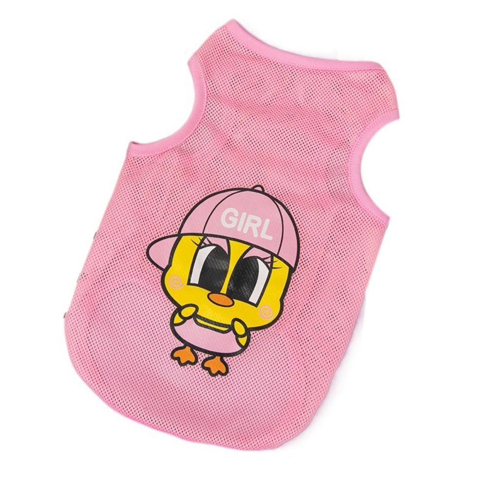 Summer Cartoon Breathable Soft Polyester Fibre Dog Clothes Puppy Vest Cat T-shirt Cat Costume