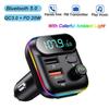 Bluetooth 5.0 FM Transmitter Car MP3 Player DC12V 24V Input QC3.0 PD Fast USB Type C Car Charger Wireless Handsfree Kit Support 32G TF Card