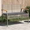 VidaXL Garden Bench with Cushion, Patio Seat, Terrace Chair, Outdoor Backyard Balcony Park Furniture, Grey 366256