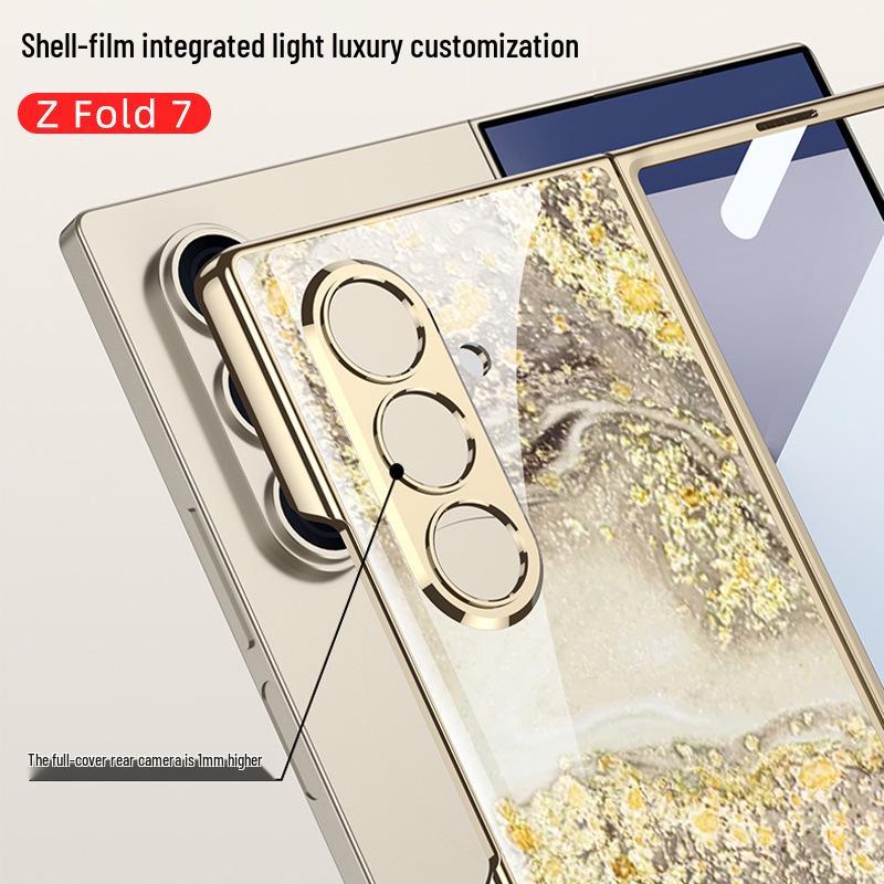 Складывающийся чехол Samsung Z Fold7 Мрамор: Стильная и модная стеклянная крышка для женщин