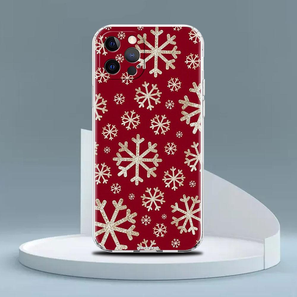 Чехол для Apple iPhone 14 13 11 Pro 12 7 8 Plus SE 2022 XR X XS Max 6 6S Прозрачный силиконовый чехол для телефона Зимний снег Счастливого Рождества