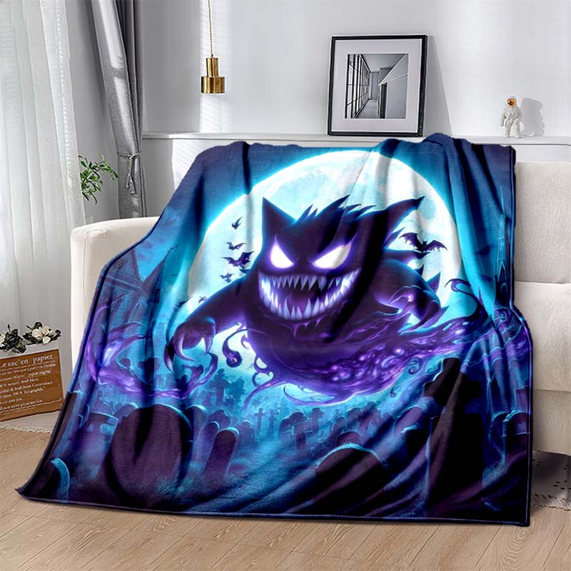P-Pokemon G-Gengar Print Blanket Warm Soft Comfortable Home Travel Blanket Sofa Bedding Camping RV Blanket Luxury Gift Potdemiel