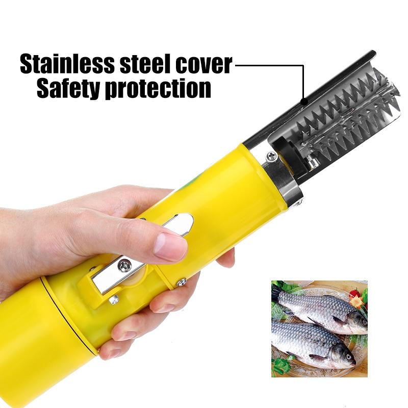 16.8V Электрическая рыбочистка Водонепроницаемая Перезаряжаемая Рыбочистка Очиститель Рыбы Удаляет Очиститель Удаляет Накипь Скребок Инструмент для Морепродуктов 28*5.5см