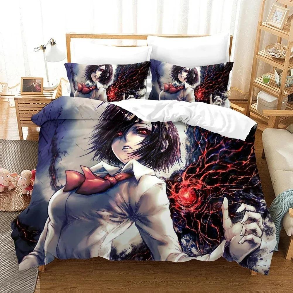 3D Печатный Набор Постельного Белья Tokyo Ghoul Канеки Кен Пододеяльник Двуспальный Twin Full Queen King Размер для Взрослых Детей