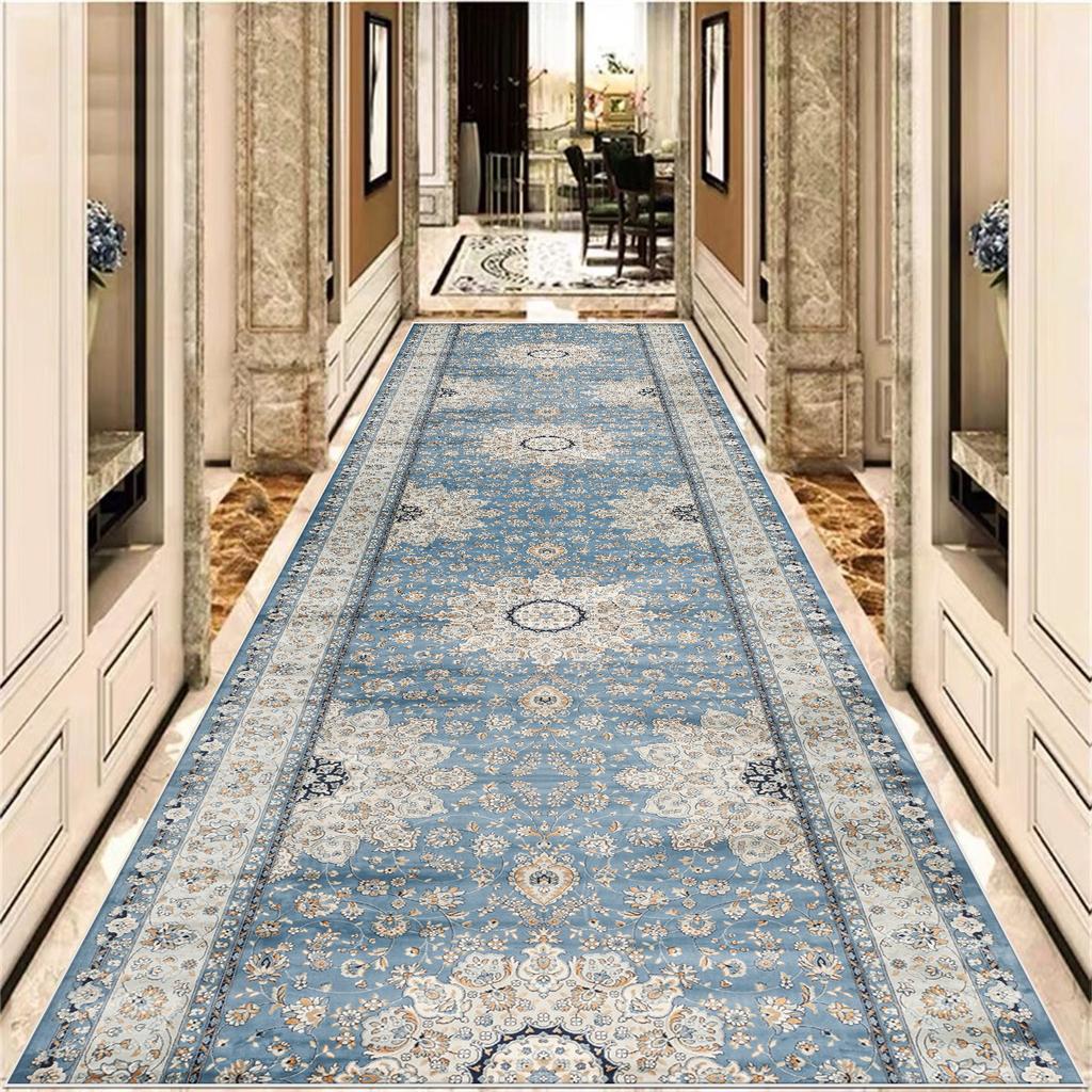 Европейское украшение Ковер для длинного коридора Великолепные ковры для прихожей Нескользящий коврик для лестницы Домашний коврик-дорожка для прохода Напольный коврик для прохода Настраиваемый