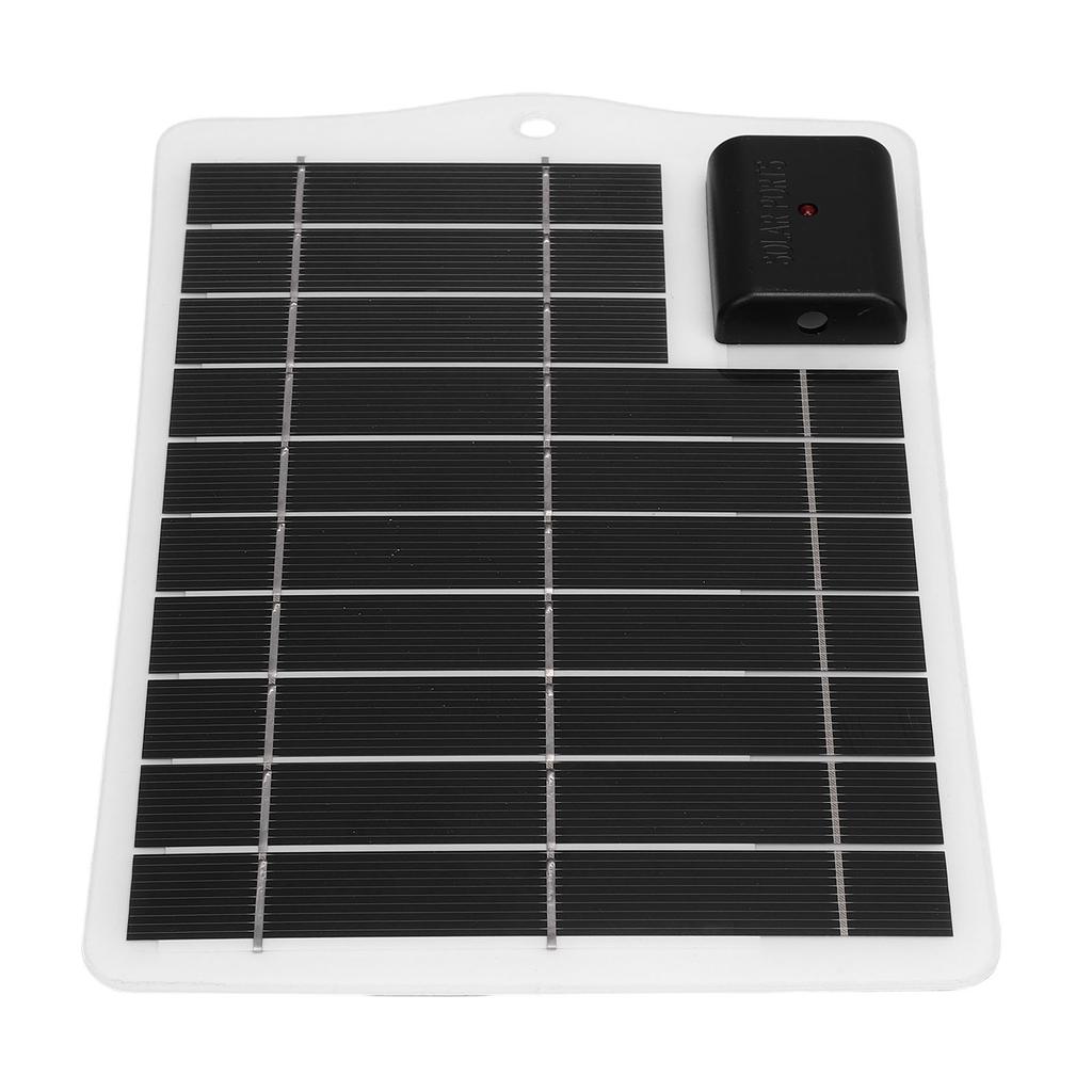 7W Solar Panel Charger Monocrystalline Silicon Portable Small Solar Panel for Outdoor Emergency Black
