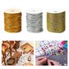 Elastic Cords Metallic Stretch Cords Gold Elastic String Braiding Rope for Craft Gift Wrapping Christmas Jewelry Making