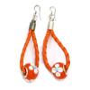 [R3195] - Orange 'Kilimanjaro' Ethnic Earrings - 75x20 Mm