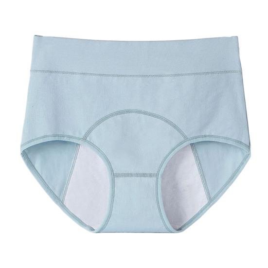 Женские трусики однотонные, большого размера, с высокой талией, бесшовные, эластичные, для предотвращения месячных