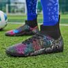 Unisex High -top Football Shoes Broken Nail TF Adult Student Training Shoes Artificial Grass Game Football Boots