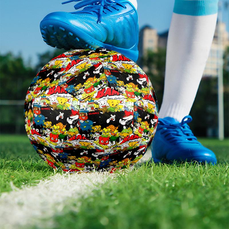 Bamse Print Size 5 Soccer Ball, PU Wear Resistant Football for Match Training and Daily Practice, Birthday Gift for Soccer Fans