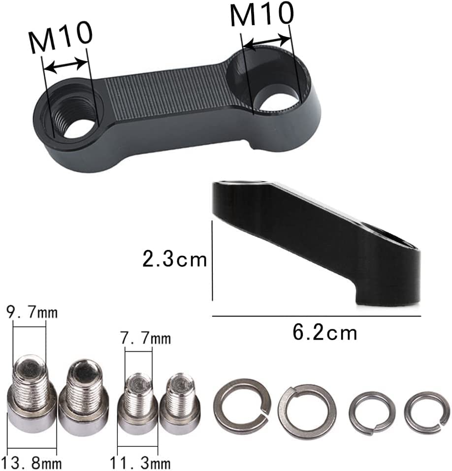 YFFSFDC Mirror Holder Offset Holder Set Mirror Riser Mirror Adapter Kit Aluminum Alloy Mirror