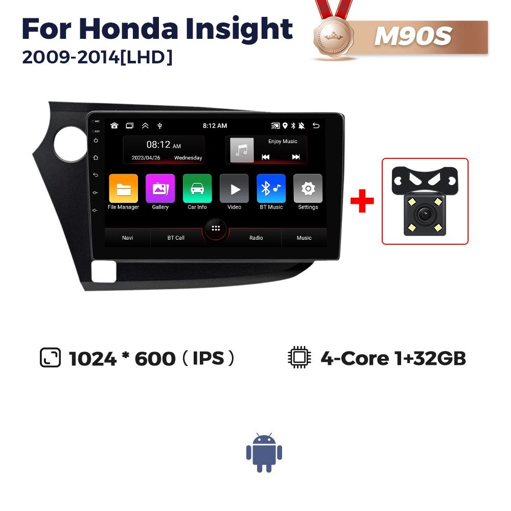 9-дюймовая Android автомагнитола для Honda Insight 2009-2014 Carplay Мультимедийный видеоплеер GPS-навигация Поддержка 4G Lte+WIFI DSP+RDS