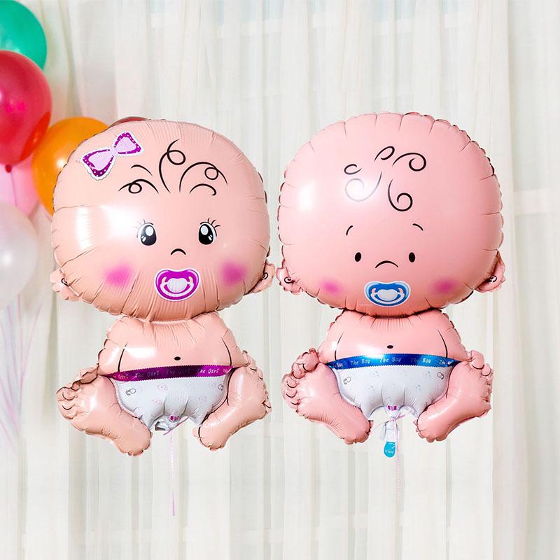 Дети Розовый Синий Новый День Рождения Воздушные шары Детские украшения Вечеринка Baby Shower милый Фольга мультфильм Мальчик Соска Девочка Аксессуары