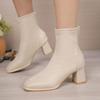 Женские ботильоны зимняя женская обувь мода молния сзади квадратный каблук повседневная обувь средний каблук горячая распродажа женские ботинки