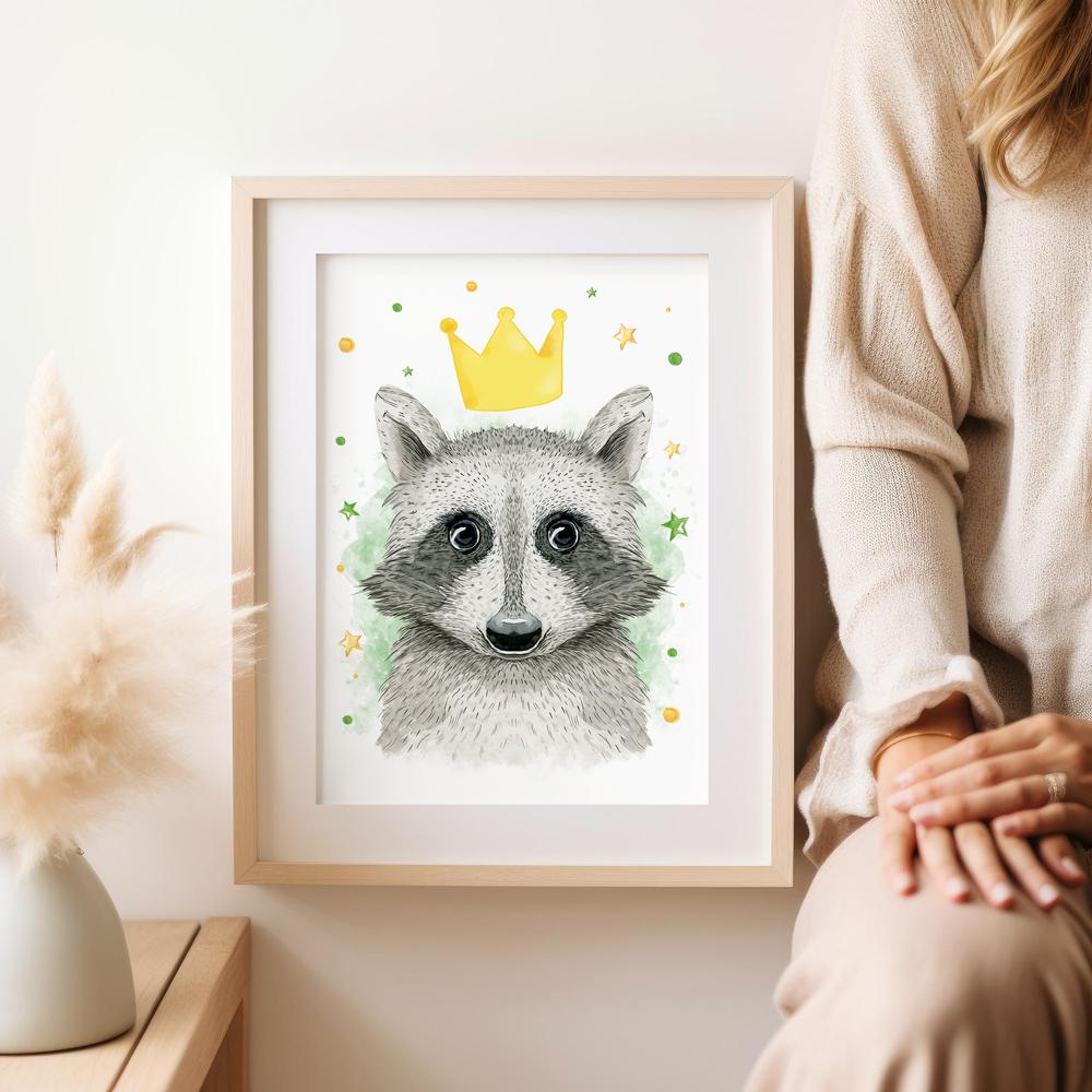 Плакат королевский енот плакаты для детей