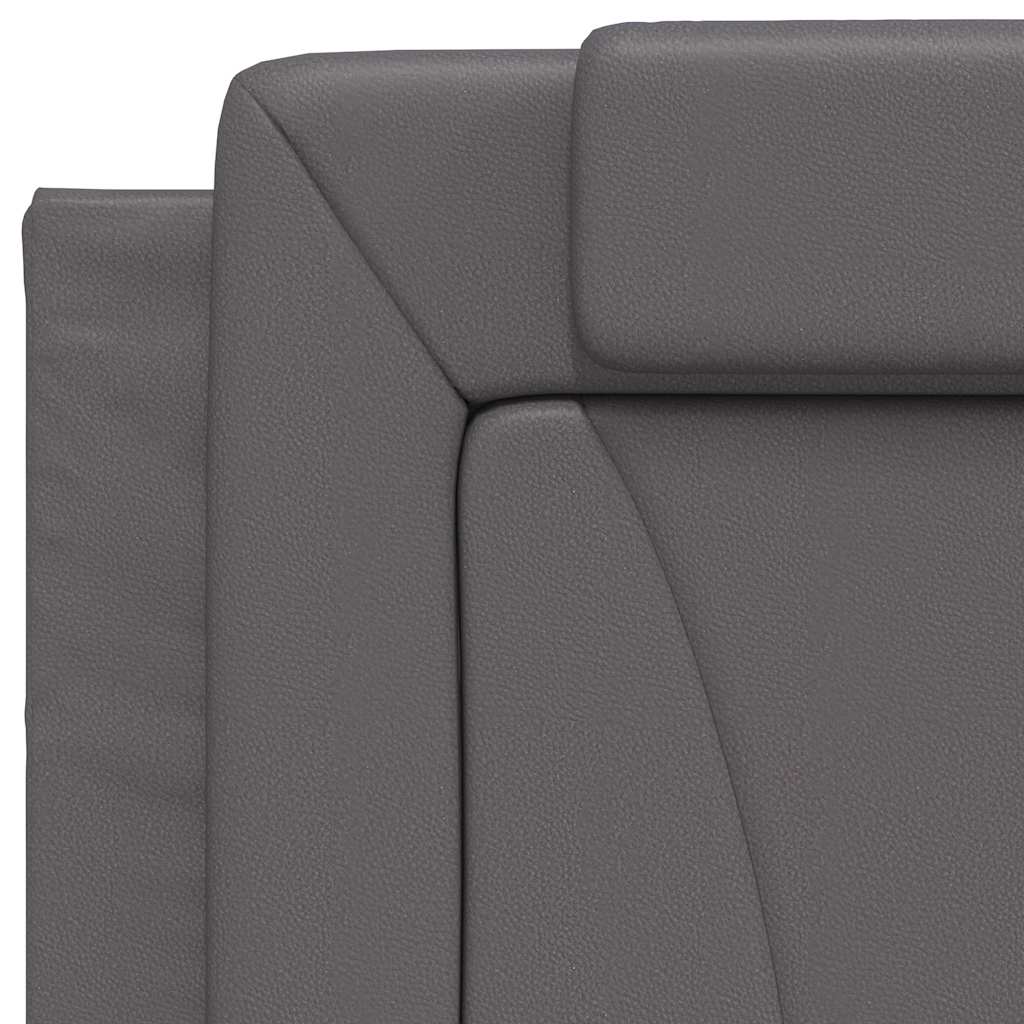 Viana Bed Frame without Mattress Gray 80 x 200 cm Faux Leather