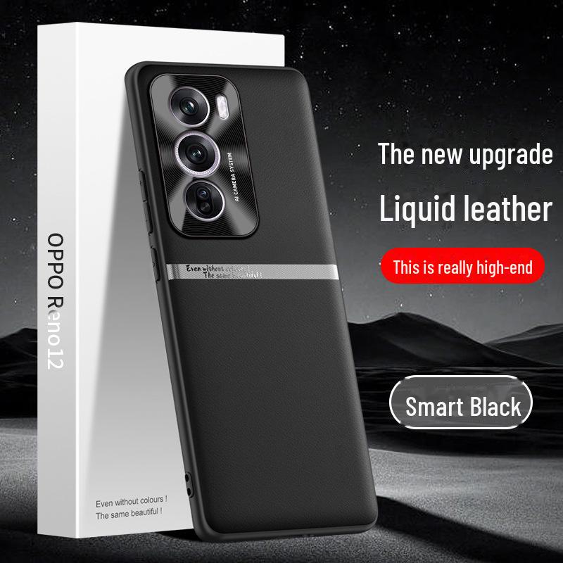 Чехол Liquid Leather Anti-Fall для мобильного телефона Oppo Reno12