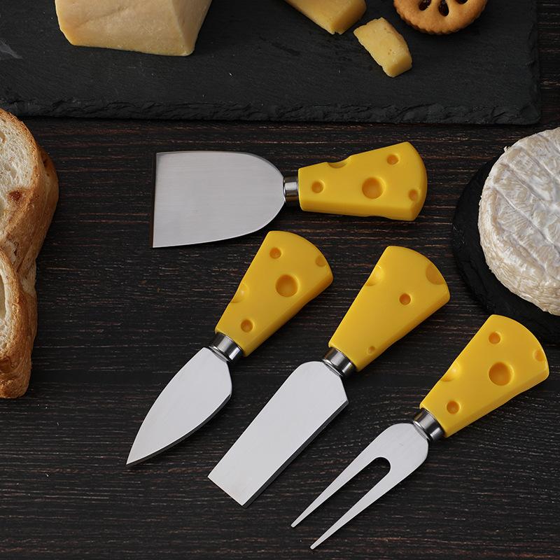 Stainless Steel Cheese Knife 4-piece Gift Box Set Western Tableware Knife and Fork Kitchen Tool and Cutlery Set Gift Giving