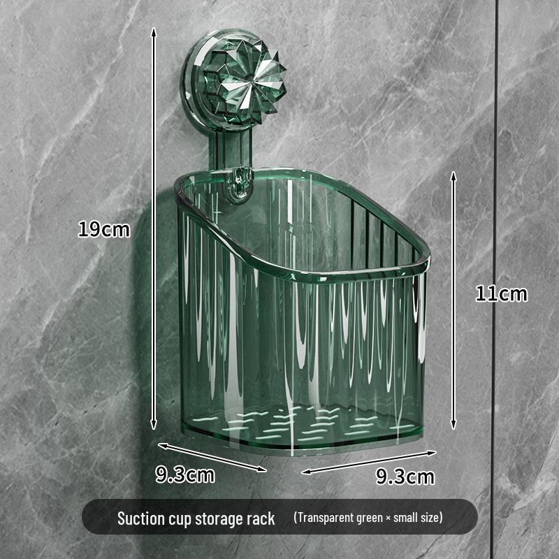 Elegant Suction Cup Bathroom Organizer: No-Drill Toothbrush & Toothpaste Holder