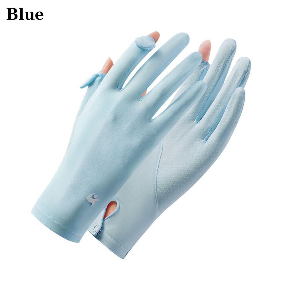 Women Sunscreen Summer Ice Silk Gloves Sun Protection Gloves Anti-UV Gloves Mittens