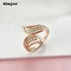 SIMJOO Rose Gold Color Zircon Ring with Fashionable Tail for Women