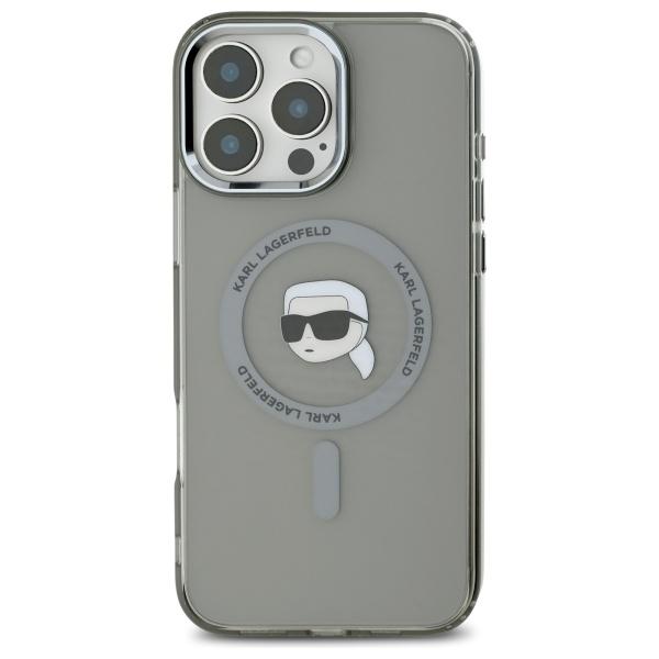 Karl Lagerfeld Klhmp16Xhlskik Iphone16 Pro Max 6.9 Czarny/Black Hardcase Iml Metal Karl Head Magsafe