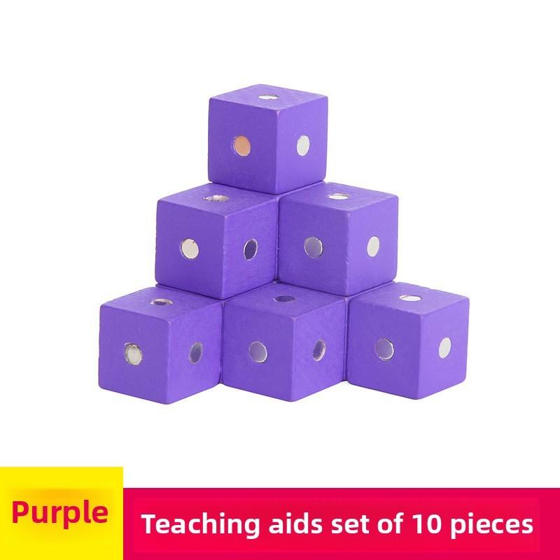 Math Learning Magnetic Cube Toy Made Of Eco-friendly Wood For Classroom Use