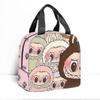 Labubu Insulated Cooler Tote Bag - Large Capacity Aluminum Foil Lunch Bag for Picnic, Anime Cartoon Design, 1 Pack