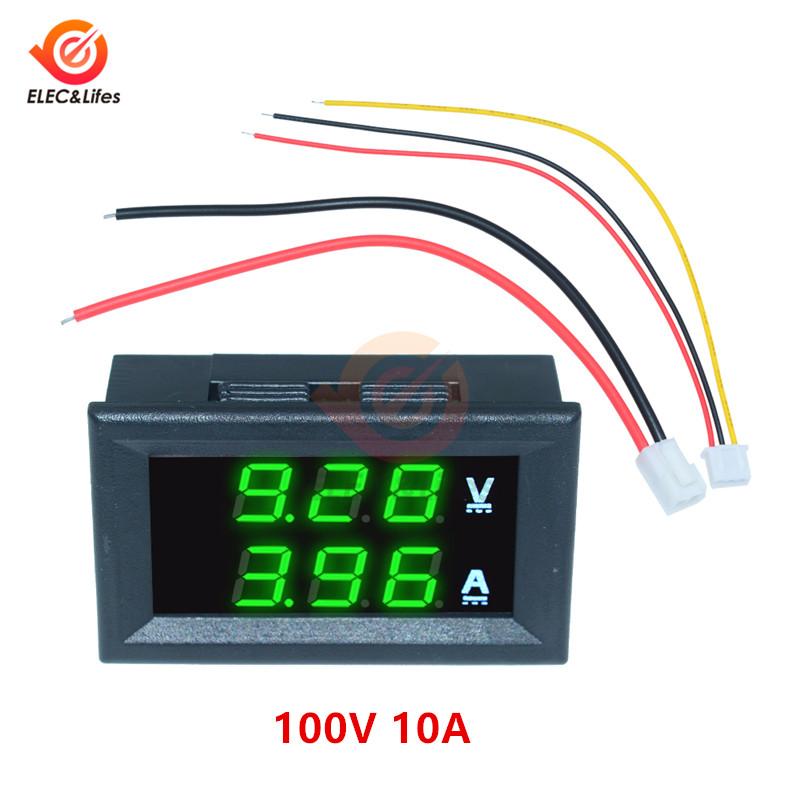 DC 1-111V 11A 11A 111A Auto Car Electronic Digital Voltmeter Ammeter 1.16'' LED Display Voltage Regulator Volt AMP Meter Tester