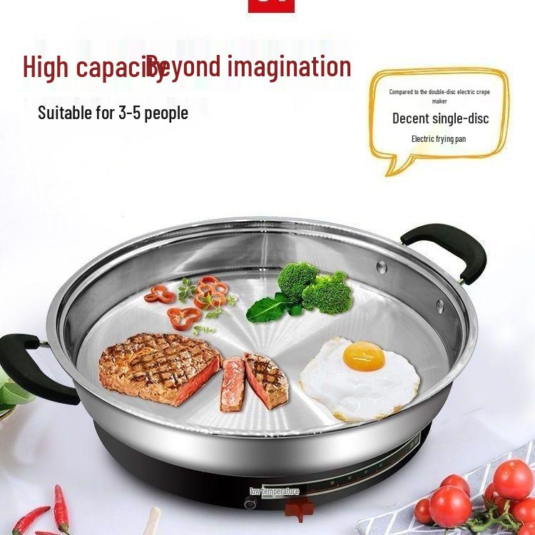 Large Capacity Multifunctional Stainless Steel Electric Pancake and Baking Frying Pan