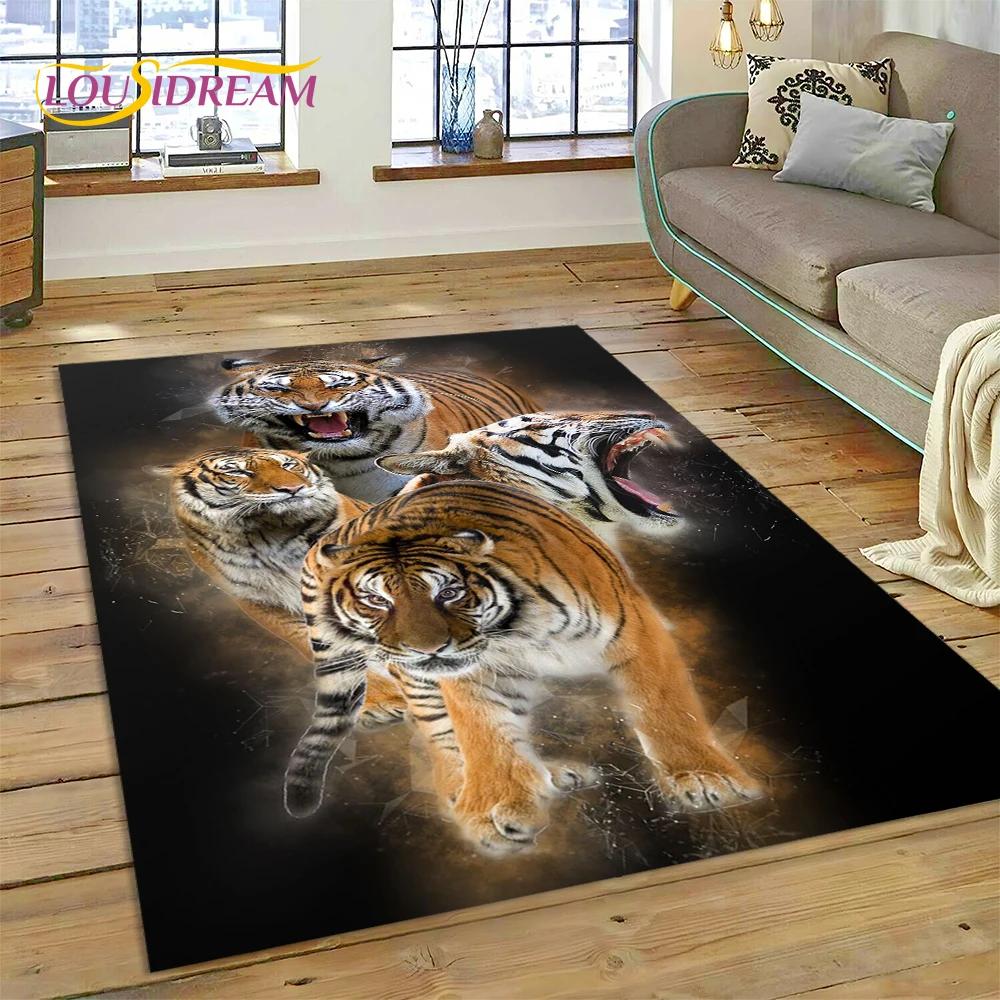 3D зверь, тигр, лев, животное, дикая природа, мультяшный ковер, ковер для дома, гостиной, спальни, дивана, коврик для двери, декор, детский коврик, нескользящий коврик